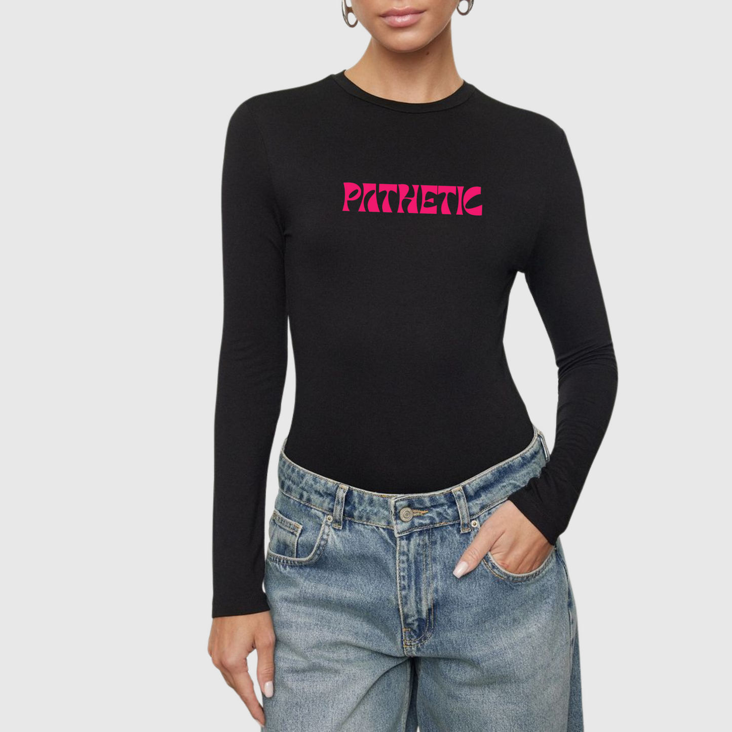 Camiseta manga larga Pathetic color negro.