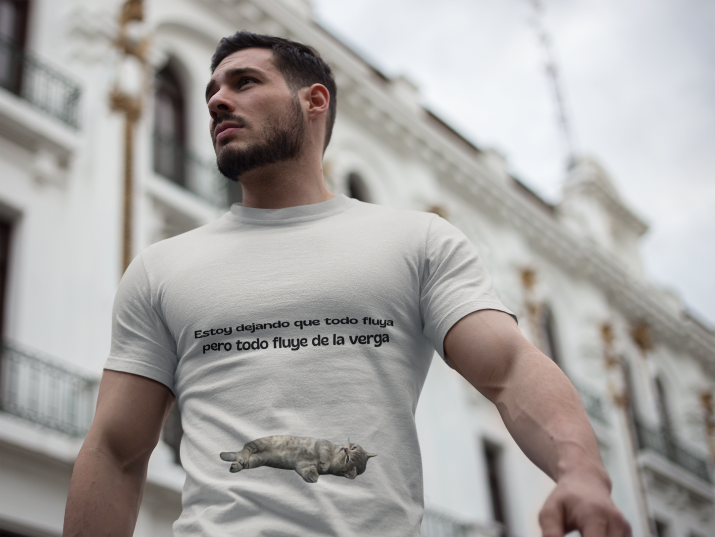 camiseta manga corta unisex dejando que todo fluya