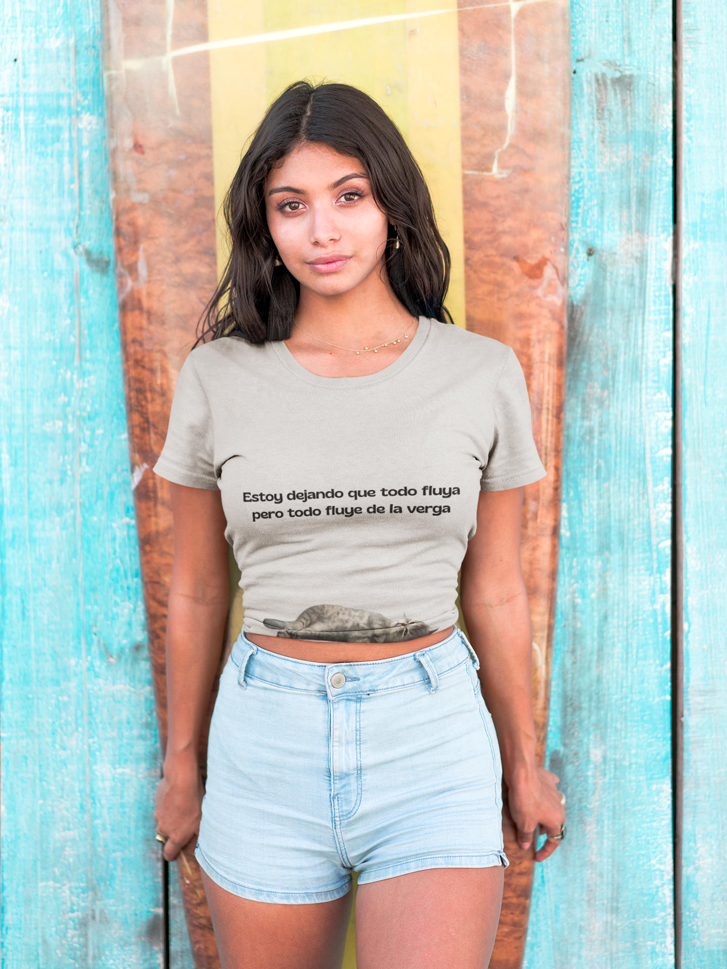 camiseta manga corta unisex dejando que todo fluya