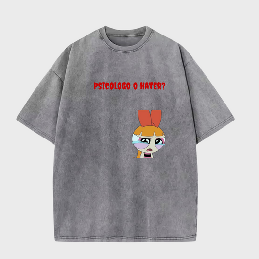 Camiseta Psicologo o Hater unisex color wash 230G