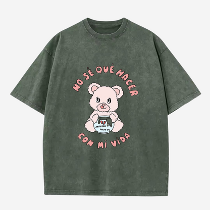 camiseta Unisex No se que hacer 230G color wash.