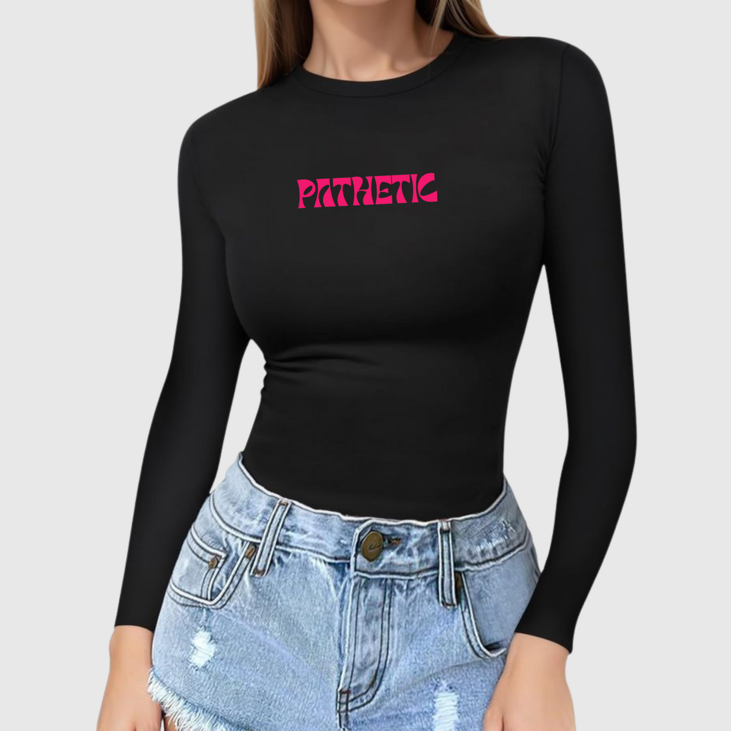 Camiseta manga larga Pathetic color negro.