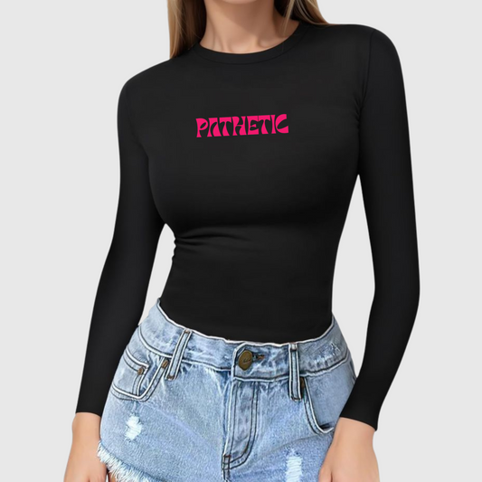 Camiseta manga larga Pathetic color negro.