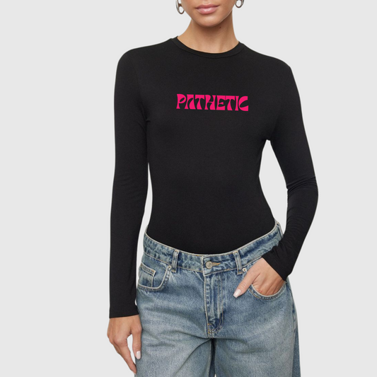 Camiseta manga larga Pathetic color negro.