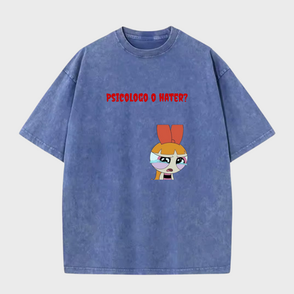 Camiseta Psicologo o Hater unisex color wash 230G