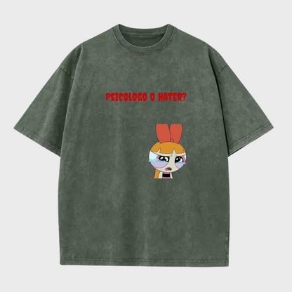 Camiseta Psicologo o Hater unisex color wash 230G