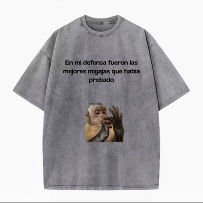 Camiseta Migajas unisex 230G wash color.