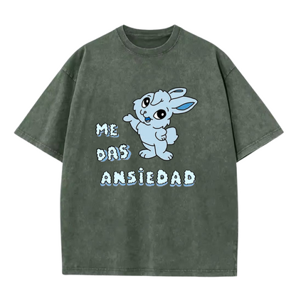 camiseta ansiedad 230G color wash.