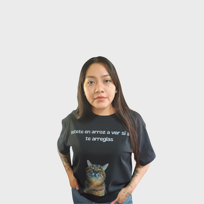 Camiseta unisex arroz color negro 200G