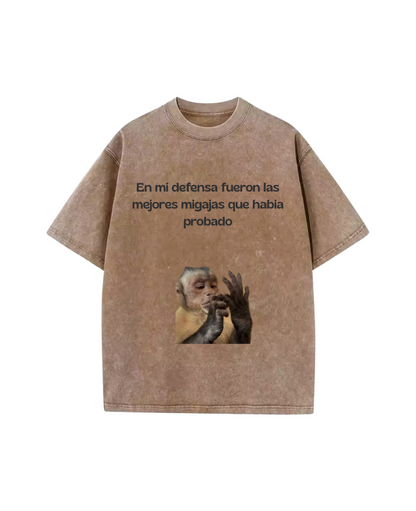 Camiseta Migajas unisex 230G wash color.