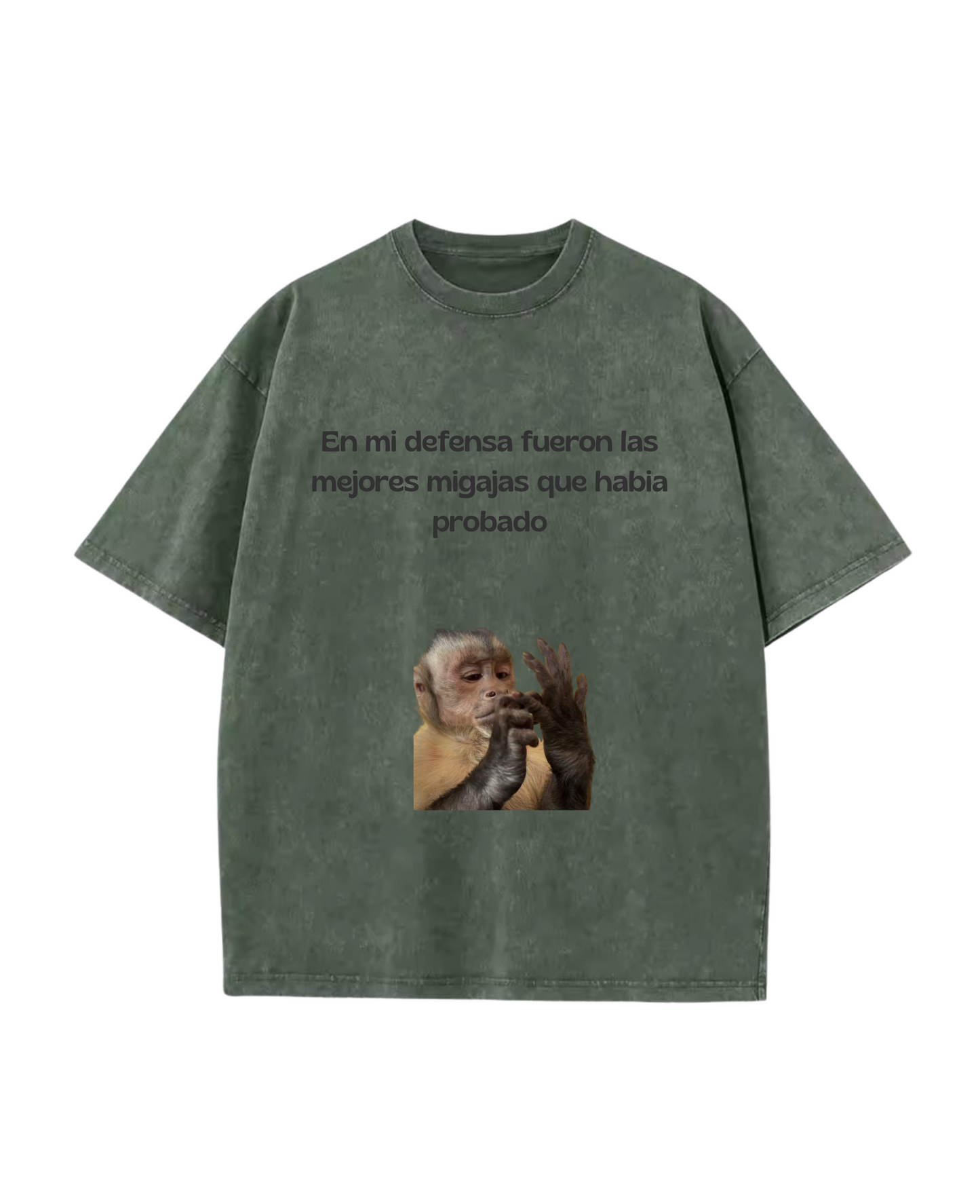 Camiseta Migajas unisex 230G wash color.