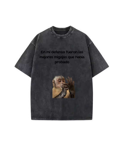 Camiseta Migajas unisex 230G wash color.