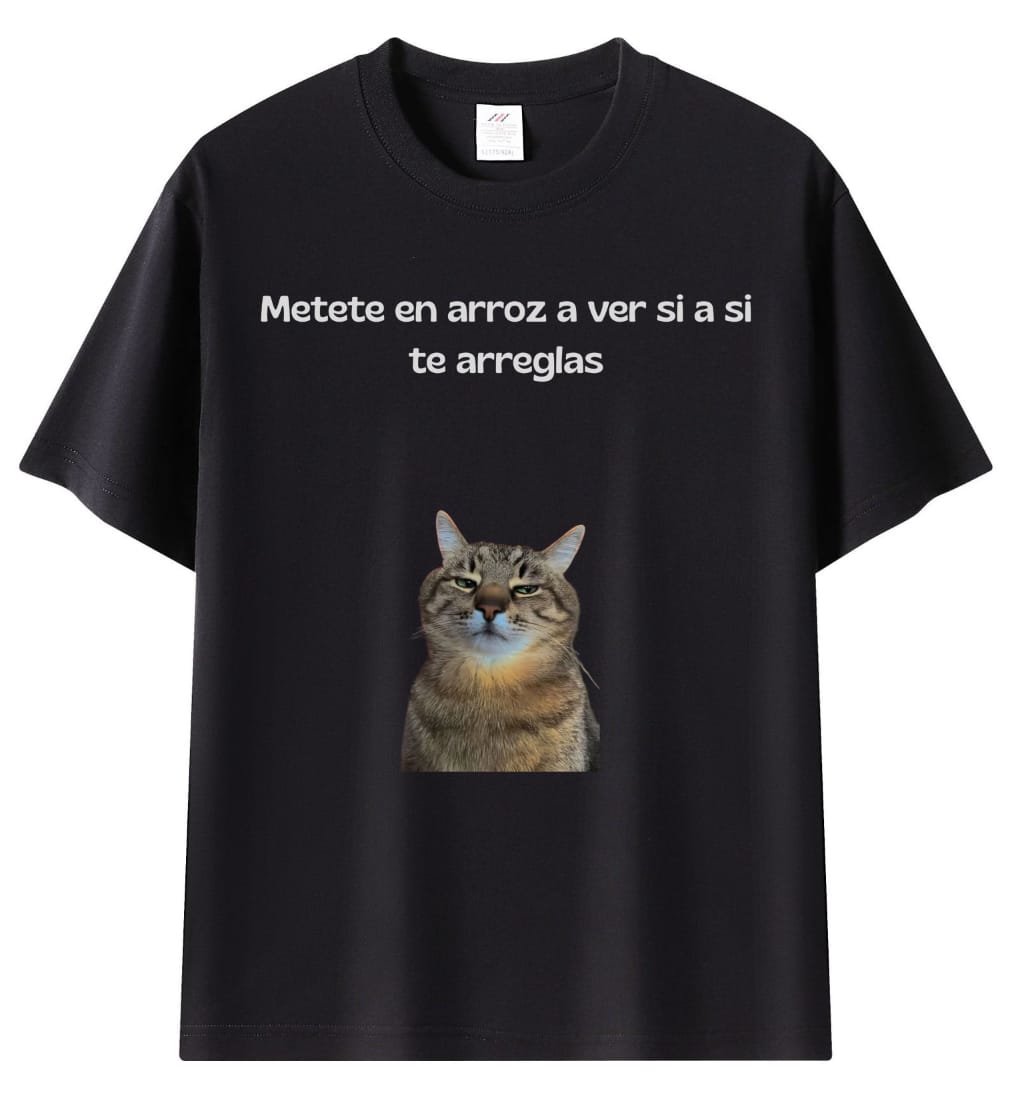 Camiseta unisex arroz color negro 200G