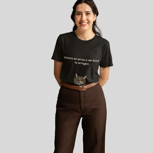 Camiseta unisex arroz color negro 200G